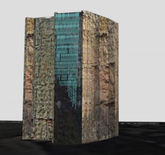 岩石瀑布水景景观SU模型下载_sketchup草图大师SKP模型