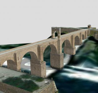 阿尔坎塔拉罗马桥SU模型下载_sketchup草图大师SKP模型