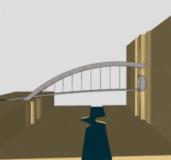 跨河悬崖桥SU模型下载_sketchup草图大师SKP模型
