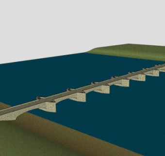 中世纪跨河桥SU模型下载_sketchup草图大师SKP模型