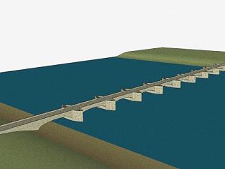 中世纪跨<em>河桥</em>SU模型下载_sketchup草图大师SKP模型