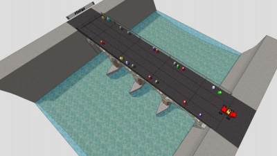 竞赛公路拱桥SU模型下载_sketchup草图大师SKP模型