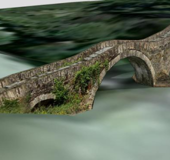 古老纹理的石拱桥SU模型下载_sketchup草图大师SKP模型