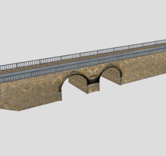 现代双拱公路桥SU模型下载_sketchup草图大师SKP模型