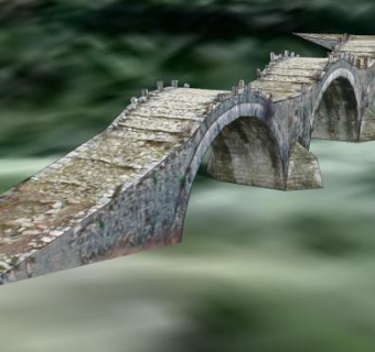 山间三拱石桥SU模型下载_sketchup草图大师SKP模型
