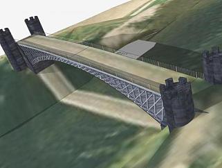 克雷格拉奇桥铸铁拱桥SU模型下载_sketchup草图大师SKP模型