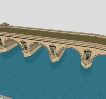 古罗马浮雕桥梁SU模型下载_sketchup草图大师SKP模型