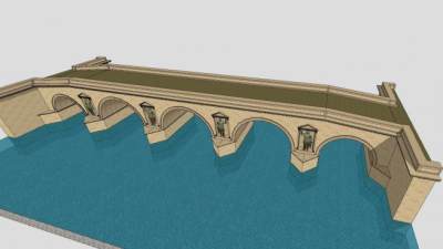 古罗马浮雕桥梁SU模型下载_sketchup草图大师SKP模型