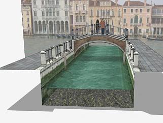 威尼斯运河拱桥SU模型下载_sketchup草图大师SKP模型