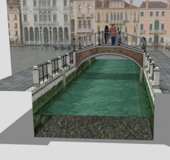 威尼斯运河拱桥SU模型下载_sketchup草图大师SKP模型