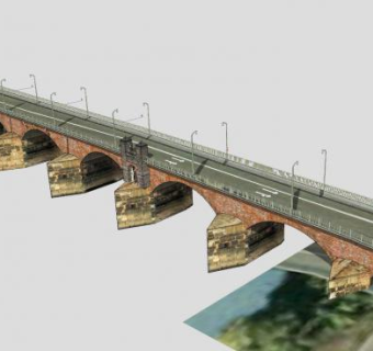 现代罗马桥梁SU模型下载_sketchup草图大师SKP模型
