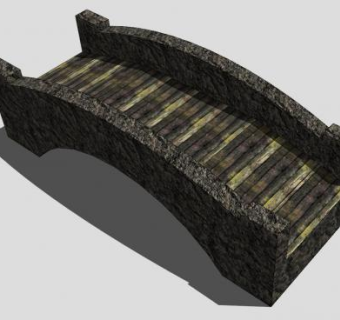 石桥木板走道SU模型下载_sketchup草图大师SKP模型