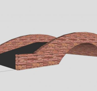 红砖石拱桥SU模型下载_sketchup草图大师SKP模型