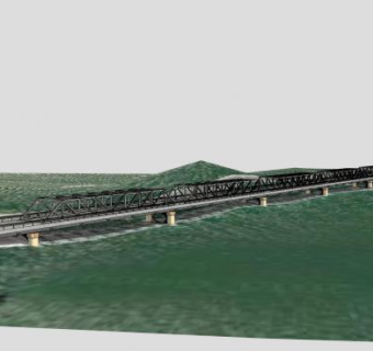 钢桁架桥SU模型下载_sketchup草图大师SKP模型