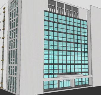 现代办公建筑楼SU模型下载_sketchup草图大师SKP模型