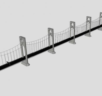 现代六跨公路桥梁SU模型下载_sketchup草图大师SKP模型