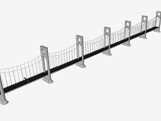 现代六跨公路桥梁SU模型下载_sketchup草图大师SKP模型