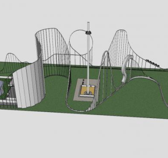 游乐园设备公园SU模型下载_sketchup草图大师SKP模型