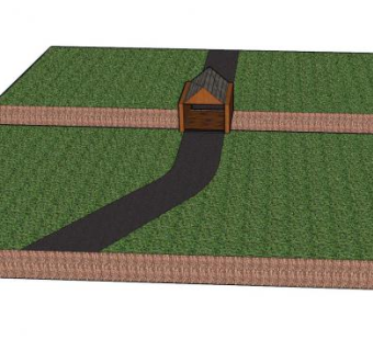 河道桥房过道SU模型下载_sketchup草图大师SKP模型