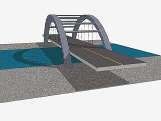 现代小型公路桥SU模型下载_sketchup草图大师SKP模型