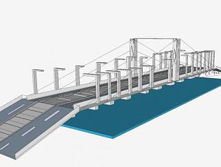 现代高架公路桥梁SU模型下载_sketchup草图大师SKP模型