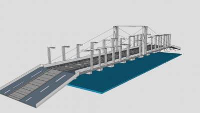 现代高架公路桥梁SU模型下载_sketchup草图大师SKP模型