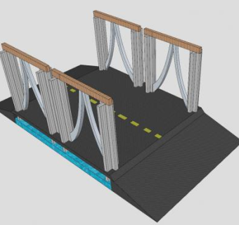 简单公路桥SU模型下载_sketchup草图大师SKP模型