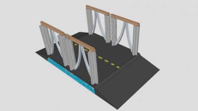 简单公路桥SU模型下载_sketchup草图大师SKP模型