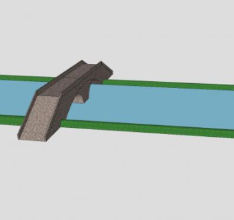 跨河石拱桥梁SU模型下载_sketchup草图大师SKP模型