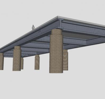 高架桁架公路桥梁SU模型下载_sketchup草图大师SKP模型