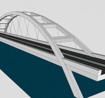 八车道公路桥梁SU模型下载_sketchup草图大师SKP模型
