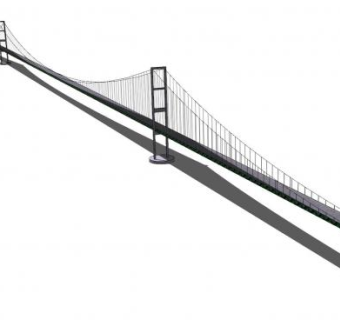 公路拉索桥SU模型下载_sketchup草图大师SKP模型