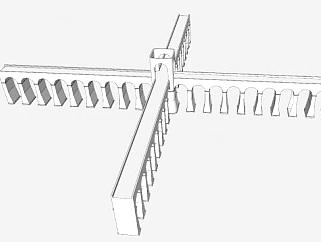 十字高架桥梁架SU模型下载_sketchup草图大师SKP模型
