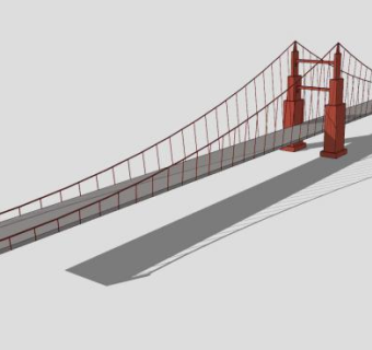 旧金山海峡金门大桥SU模型下载_sketchup草图大师SKP模型