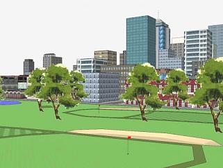城市建筑<em>公园中心</em>SU模型下载_sketchup草图大师SKP模型