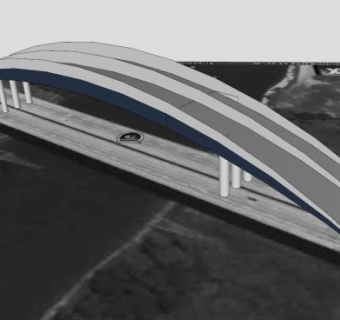 现代高架拱桥SU模型下载_sketchup草图大师SKP模型