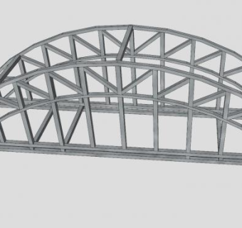 钢制桁架桥梁SU模型下载_sketchup草图大师SKP模型