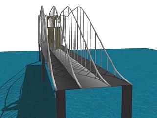 海上高架桥梁SU模型下载_sketchup草图大师SKP模型