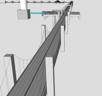大型八车道桥梁SU模型下载_sketchup草图大师SKP模型