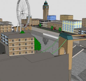 迷你伦敦之旅商业街SU模型下载_sketchup草图大师SKP模型