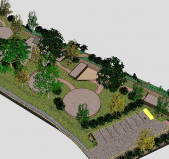 公园3D版游乐场SU模型下载_sketchup草图大师SKP模型