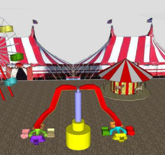 公园建筑游乐设施SU模型下载_sketchup草图大师SKP模型