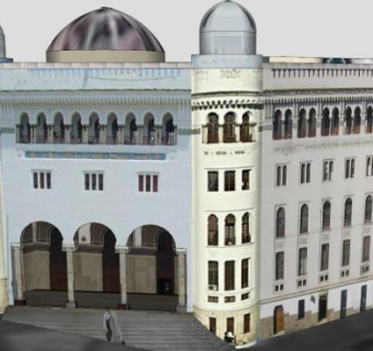 阿尔及利亚大邮局建筑SU模型下载_sketchup草图大师SKP模型