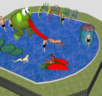 水上公园游乐场所SU模型下载_sketchup草图大师SKP模型