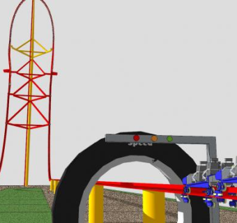 公园设备过山车SU模型下载_sketchup草图大师SKP模型