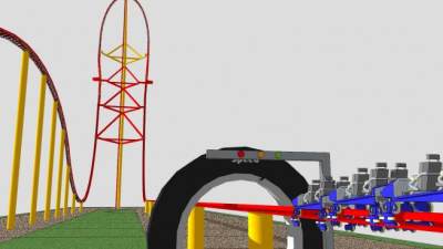 公园设备过山车SU模型下载_sketchup草图大师SKP模型