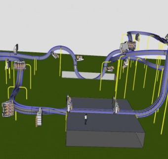 莫比乌斯过山车游乐公园SU模型下载_sketchup草图大师SKP模型