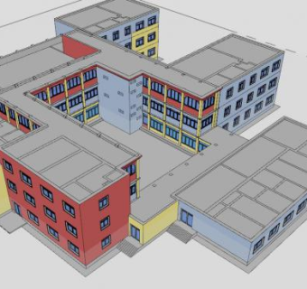 崂山幼儿园建筑SU模型下载_sketchup草图大师SKP模型