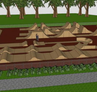户外体育场公园建筑SU模型下载_sketchup草图大师SKP模型