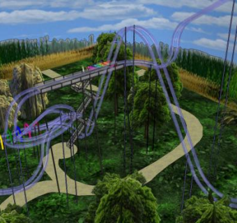 过山车公园建筑SU模型下载_sketchup草图大师SKP模型